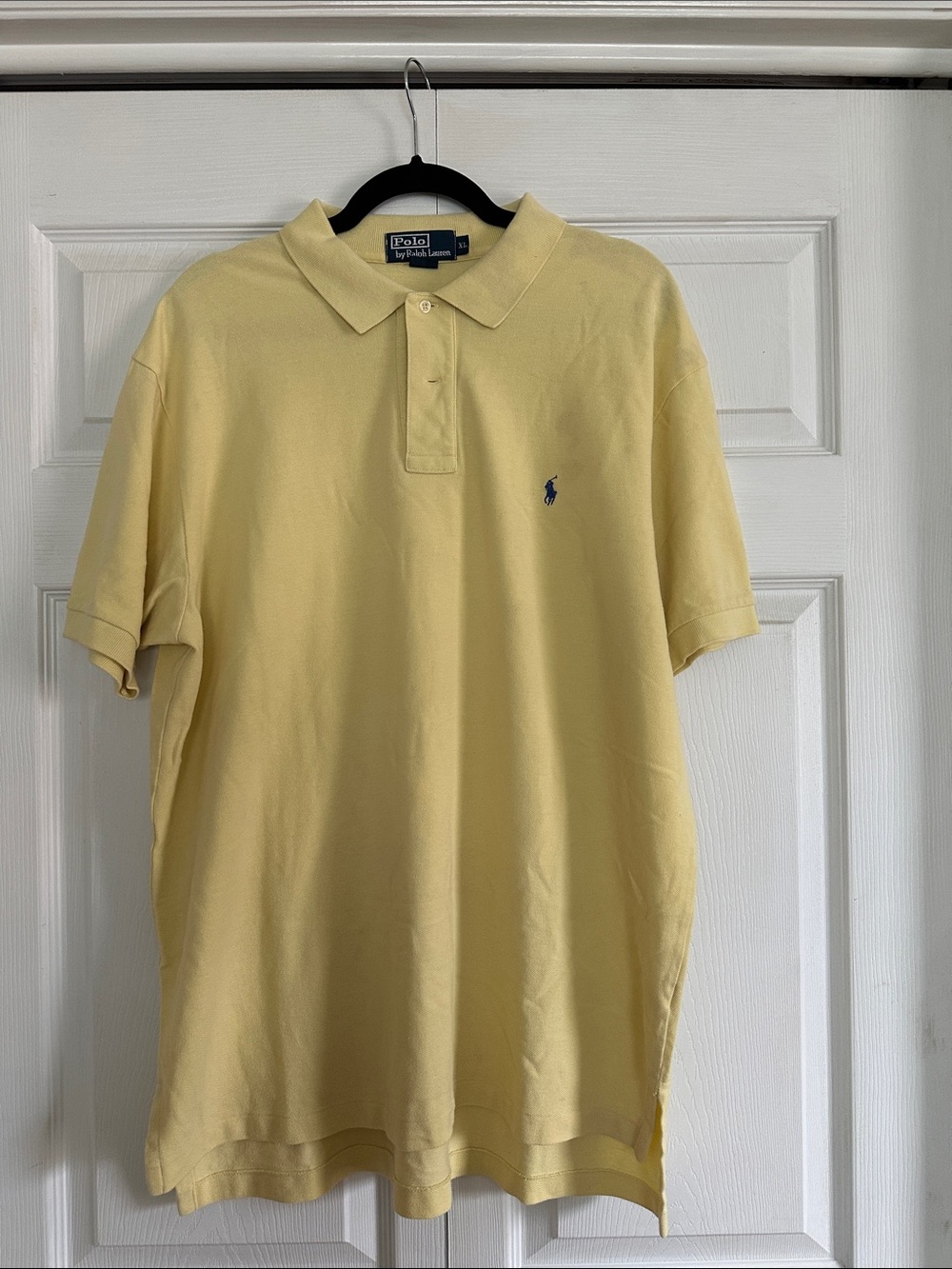 Vintage 2000s Polo Ralph Lauren Butter Yellow Mesh Polo Shirt Men’s XL